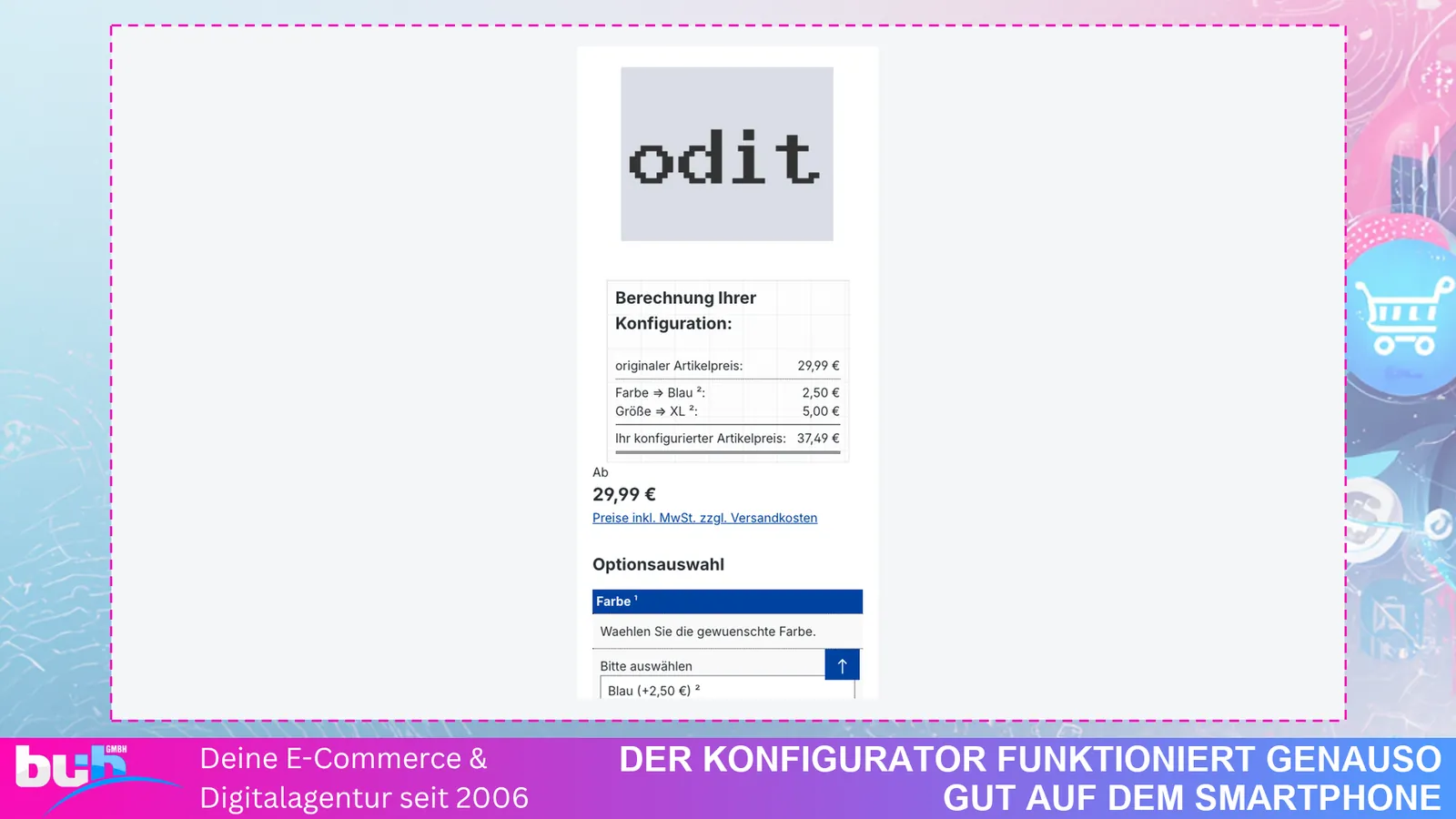 Konfigurator auf dem Smartphone